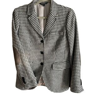 Brooks Brothers Woman Wool BlazeHoundstooth S6 Stelitta Fit Elbow Patches